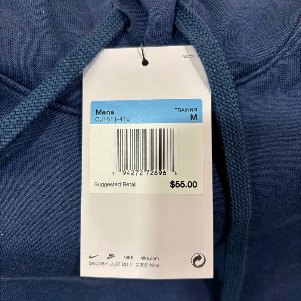 Nike Men's Deep Blue Pullover Hoodie - Picture 2 of 2